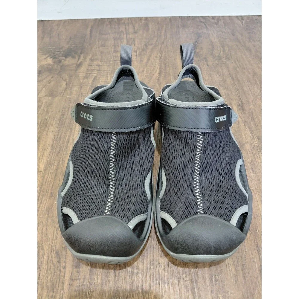 Crocs Swiftwater Mesh Deck Sandal MENS SIZE 7 Black